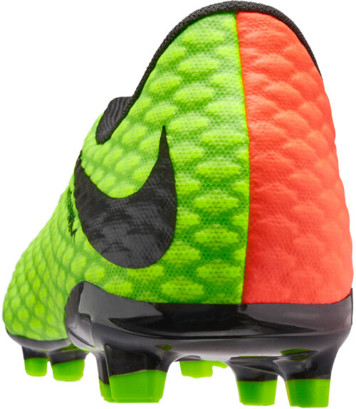 Nike Kids Hypervenom Phelon III FG – Electric Green/Hyper Orange