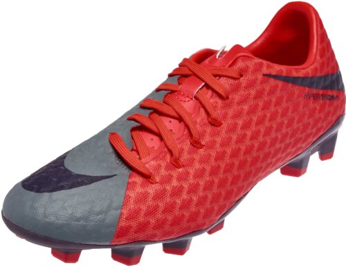 Nike Womens Hypervenom Phelon III FG – Cool Grey/Purple Dynasty