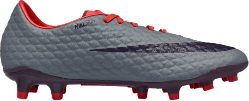 Nike Womens Hypervenom Phelon III FG – Cool Grey/Purple Dynasty
