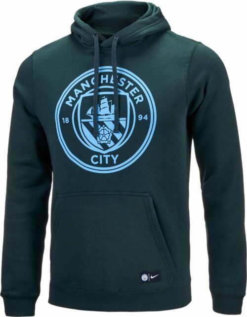 Nike Manchester City Crest Hoodie – Outdoor Green/Field Blue