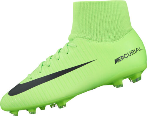 Nike Kids Mercurial Victory VI DF FG – Electric Green/Flash Lime
