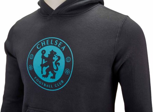 Nike Youth Chelsea Crest Hoodie – Anthracite/Omega Blue