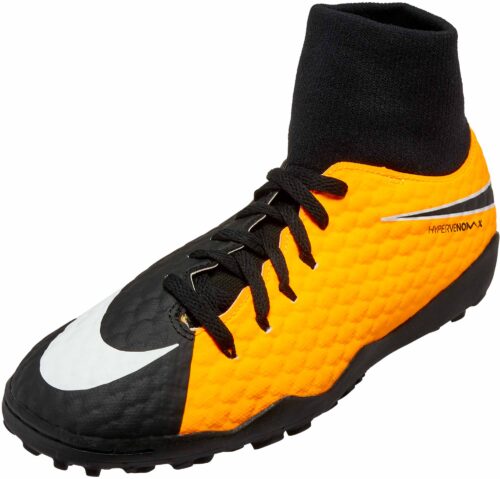 Nike Kids Hypervenom Phelon III DF TF – Laser Orange/Black