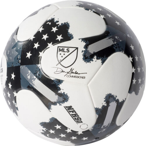 adidas 17 NFHS MLS Top Trainer Soccer Ball – White/Silver Metallic