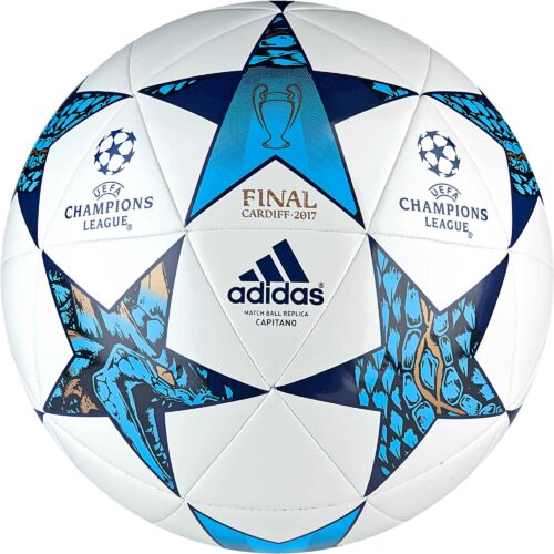 adidas Finale Cardiff Capitano Soccer Ball – White/Mystery Blue