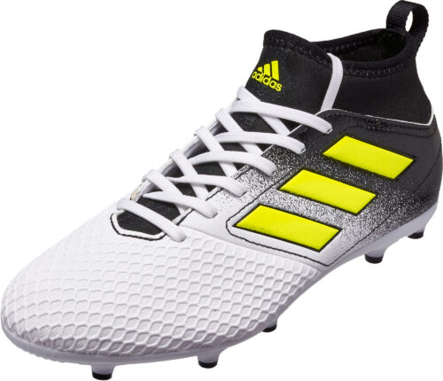adidas Kids ACE 17.3 FG – White/Solar Yellow