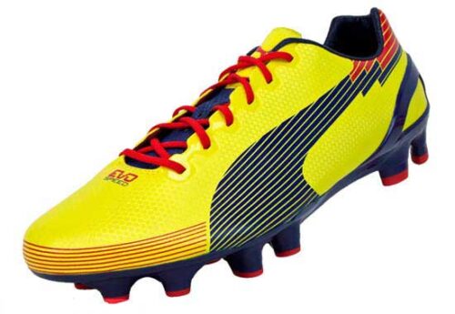 PUMA evoSPEED 1 Graphic FG Soccer Cleats  Blazing Yellow/Blue