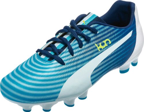 PUMA Kids Kun 16 FG Soccer Cleats – Blue/White