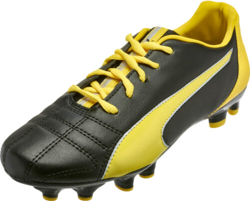 PUMA Kids Marco 11 FG Soccer Cleats – Black/Yellow