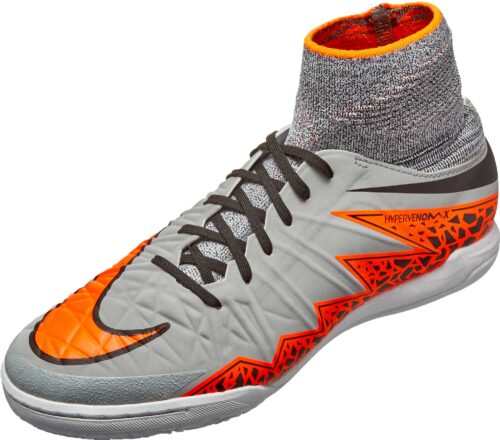 Nike Kids HypervenomX Proximo Indoor Shoes – Grey/Black