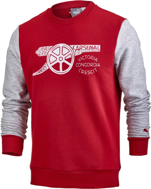 PUMA Arsenal Fan Sweatshirt – Chili Pepper/Light Gray Heather