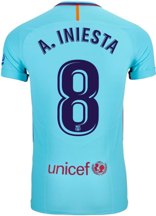 Nike Andres Iniesta Barcelona Away Match Jersey 2017-18