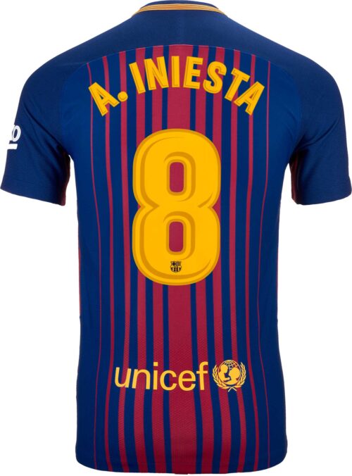 Nike Andres Iniesta Barcelona Match Home Jersey 2017-18