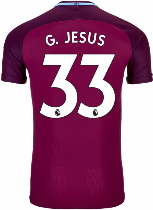 NIke Gabriel Jesus Manchester City Away Match Jersey 2017-18