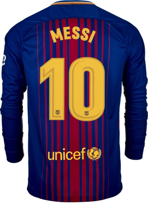 Nike Lionel Messi Barcelona L/S Home Jersey 2017-18