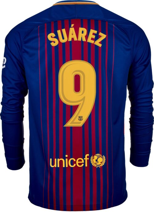 Nike Luis Suarez Barcelona L/S Home Jersey 2017-18
