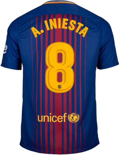 Nike Andres Iniesta Barcelona Home Jersey 2017-18
