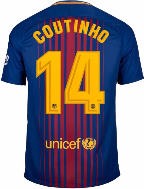 Nike Kids Philippe Coutinho Barcelona Home Jersey 2017-18