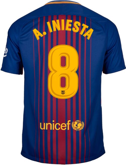 Nike Kids Andres Iniesta Barcelona Home Jersey 2017-18