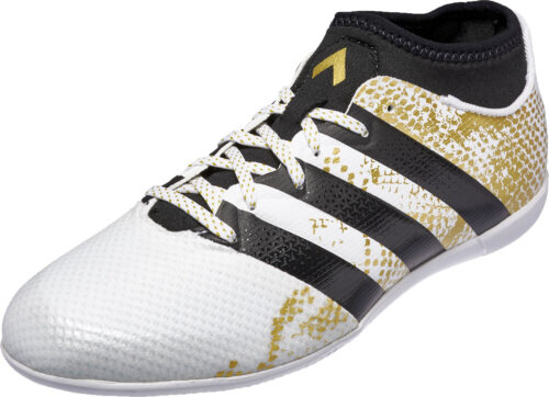 adidas Kids ACE 16.3 Primemesh IN – White/Metallic Gold
