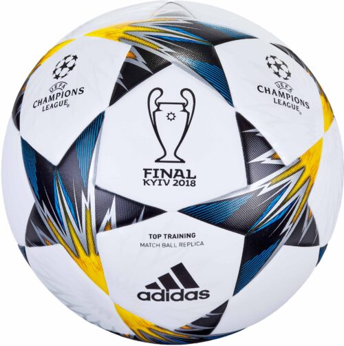 adidas Finale Kiev Top Trainer Soccer Ball – White/Solar Yellow