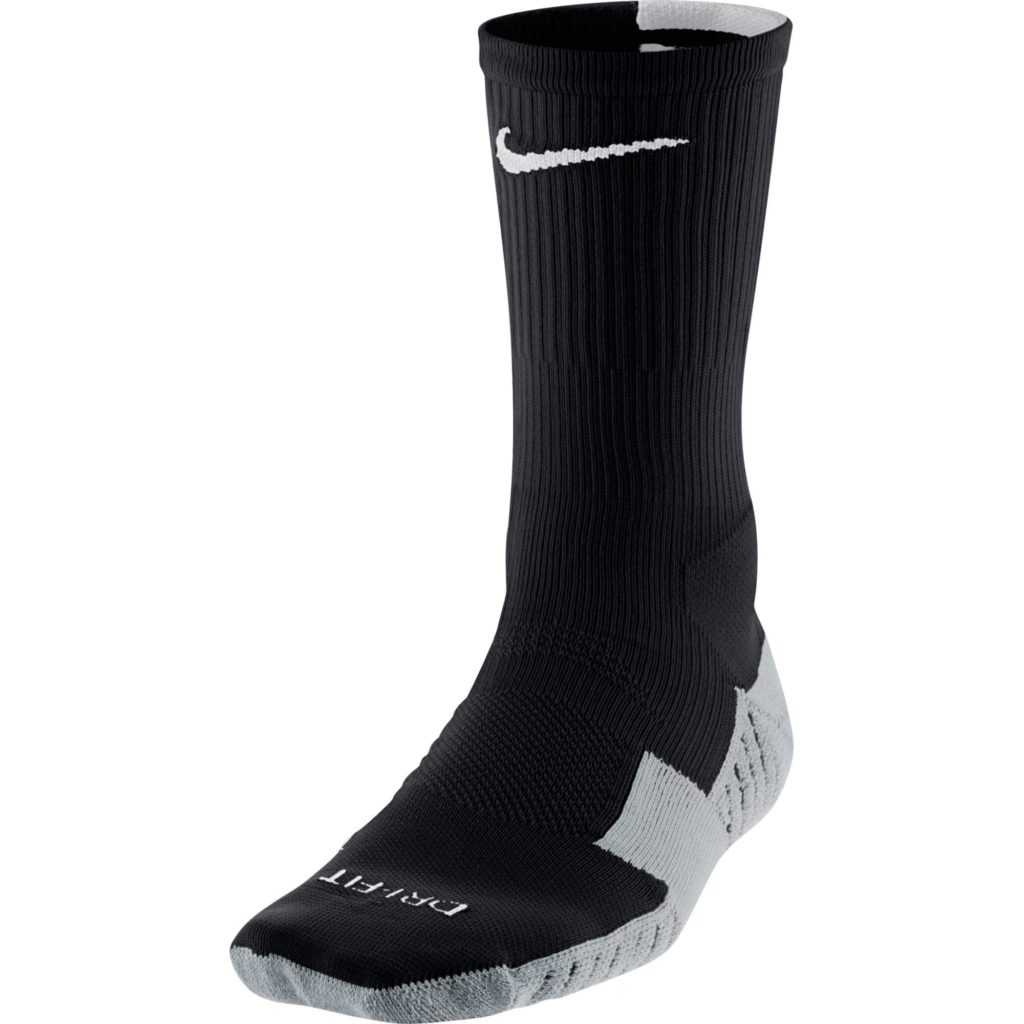 Nike Stadium Crew Sock - Black & Wolf Grey - SoccerPro