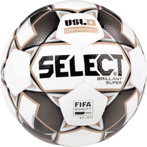 Select USL Brillant Super Official Match Soccer Ball – White/Black/Gold