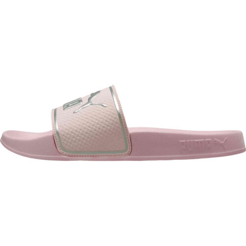 Kids Puma Leadcat 2.0 Slides – Chalk Pink & Silver