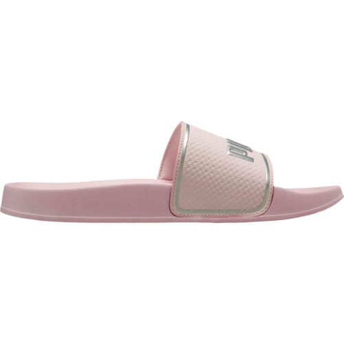 Kids Puma Leadcat 2.0 Slides – Chalk Pink & Silver