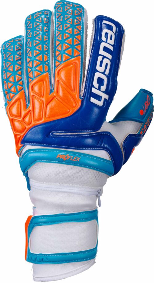 Reusch Prisma Pro AX2 Ortho-Tec Goalkeeper Gloves – White/Aqua Blue