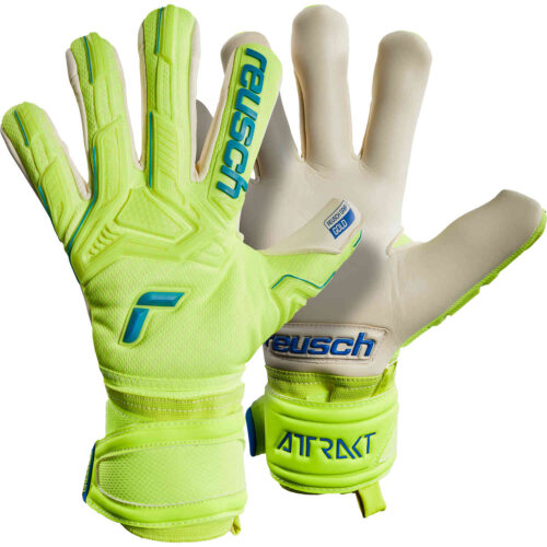 Reusch Attrakt Freegel Gold Finger Support Goalkeeper Gloves – Safety Yellow & Deep Blue