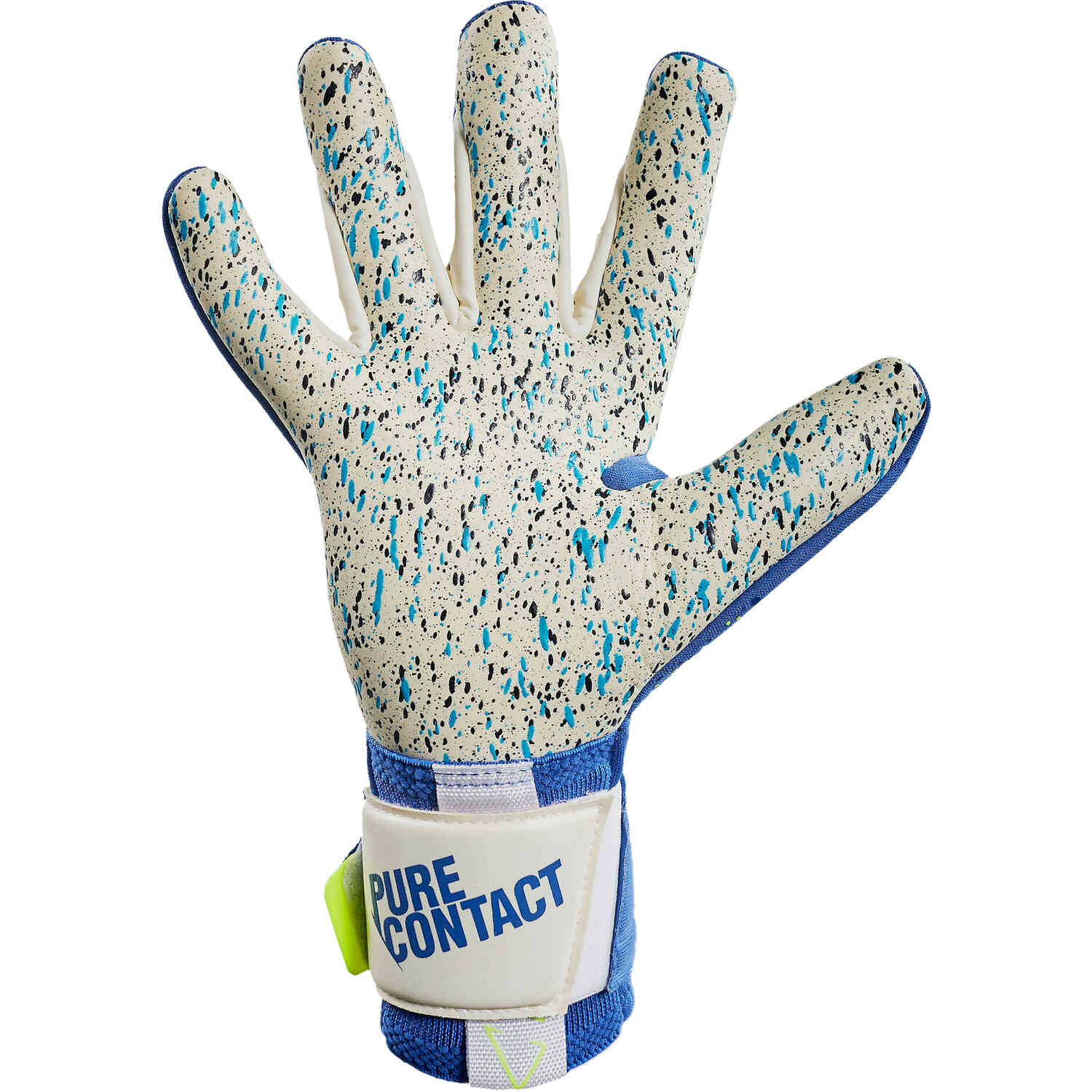 Reusch Pure Contact Fusion Goalkeeper Gloves - True Blue & Safety Yellow -  SoccerPro