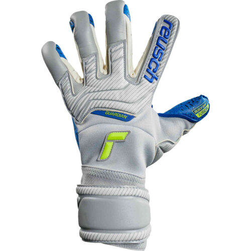 Reusch Attrakt Fusion Guardian Goalkeeper Gloves – Vapor Grey & Safety Yellow with Deep Blue