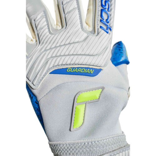 Reusch Attrakt Fusion Guardian Goalkeeper Gloves – Vapor Grey & Safety Yellow with Deep Blue