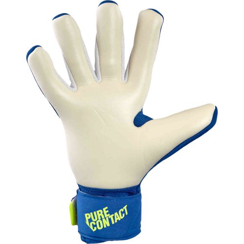 Kids Reusch Pure Contact Silver Goalkeeper Gloves – True Blue & Safety Yellow