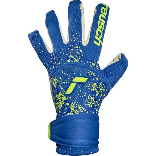 Kids Reusch Pure Contact Fusion Goalkeeper Gloves – True Blue & Safety Yellow