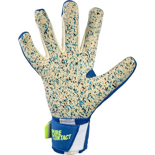 Kids Reusch Pure Contact Fusion Goalkeeper Gloves – True Blue & Safety Yellow