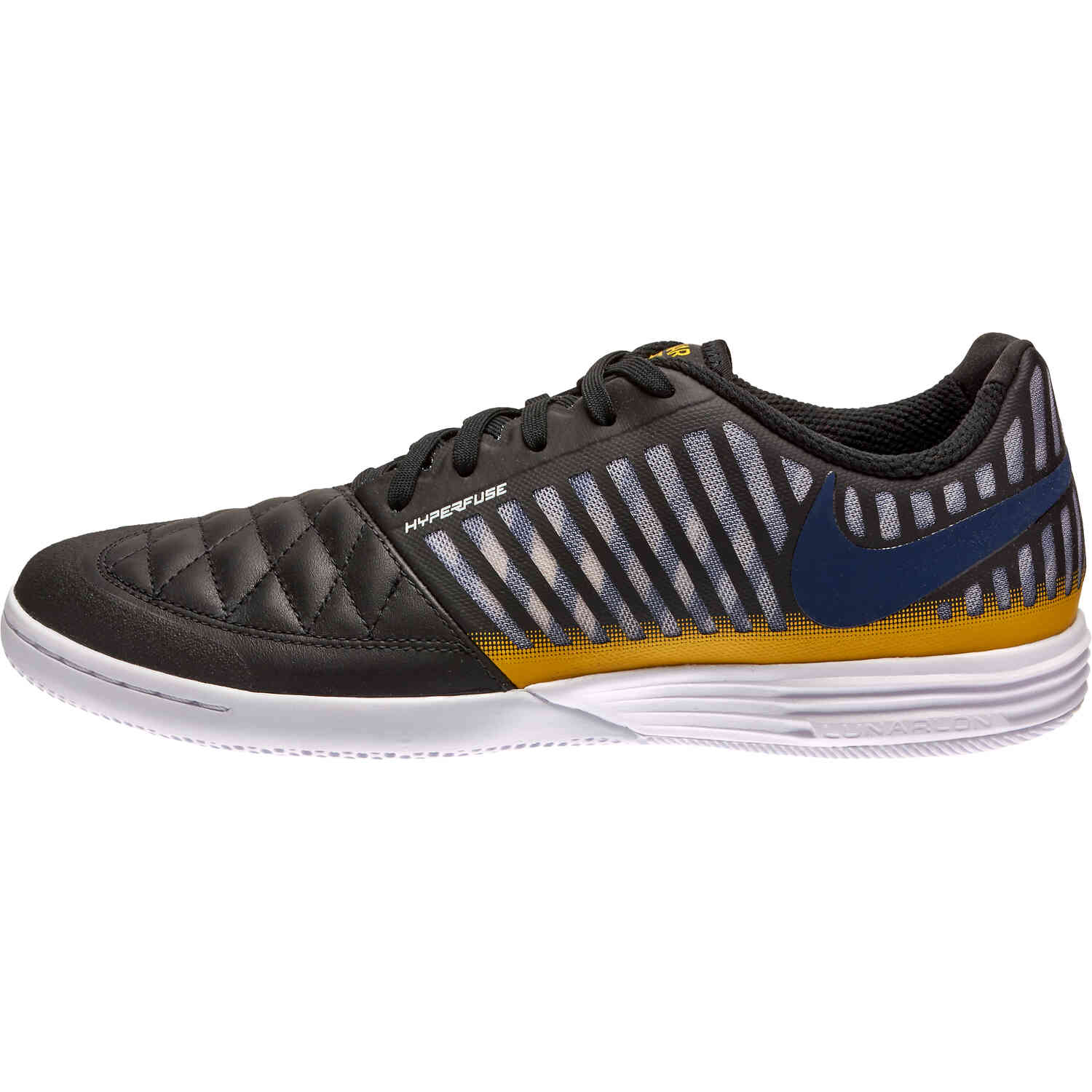 Nike Lunargato IC – Black & Midnight Navy with Black with Vivid Sulfur