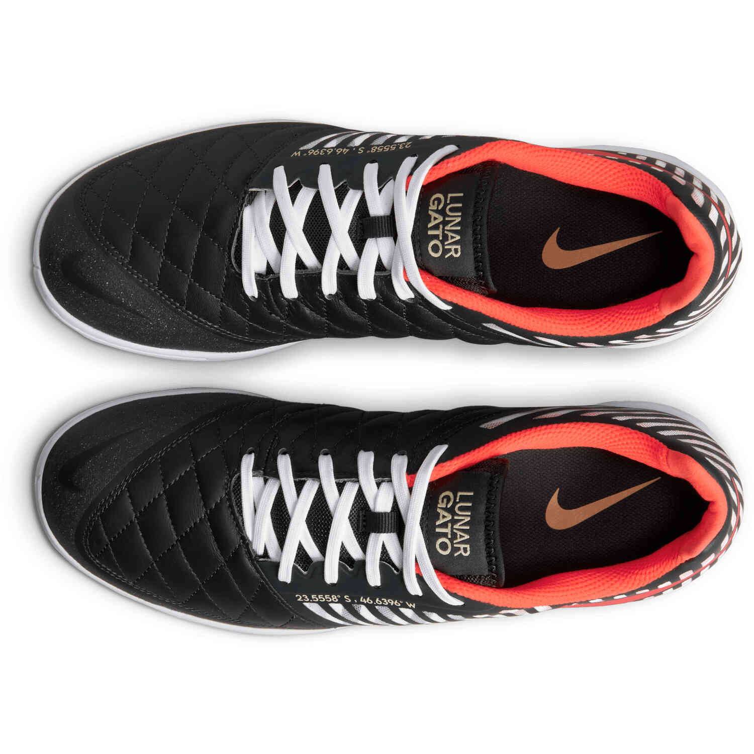 Nike Lunargato II IC – Anthracite & Infrared 23 with White with Team Gold