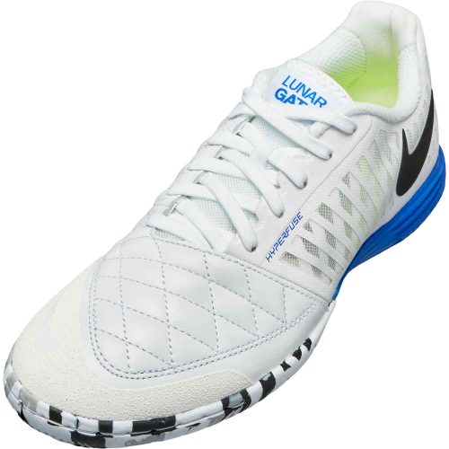 Nike Lunargato II IC – White & Black with Glacier Blue with Racer Blue