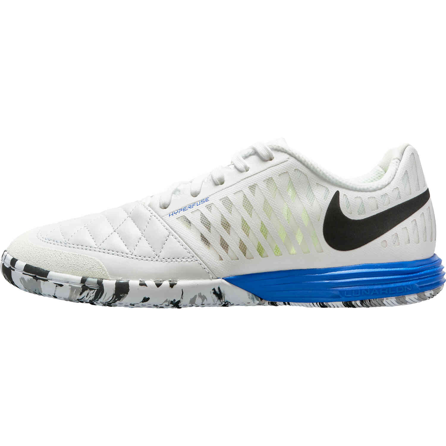 Nike Lunargato II IC – White & Black with Glacier Blue with Racer Blue