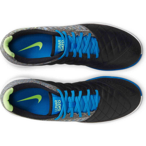 Nike Lunargato II IC – White & Black with Light Photo Blue with Black