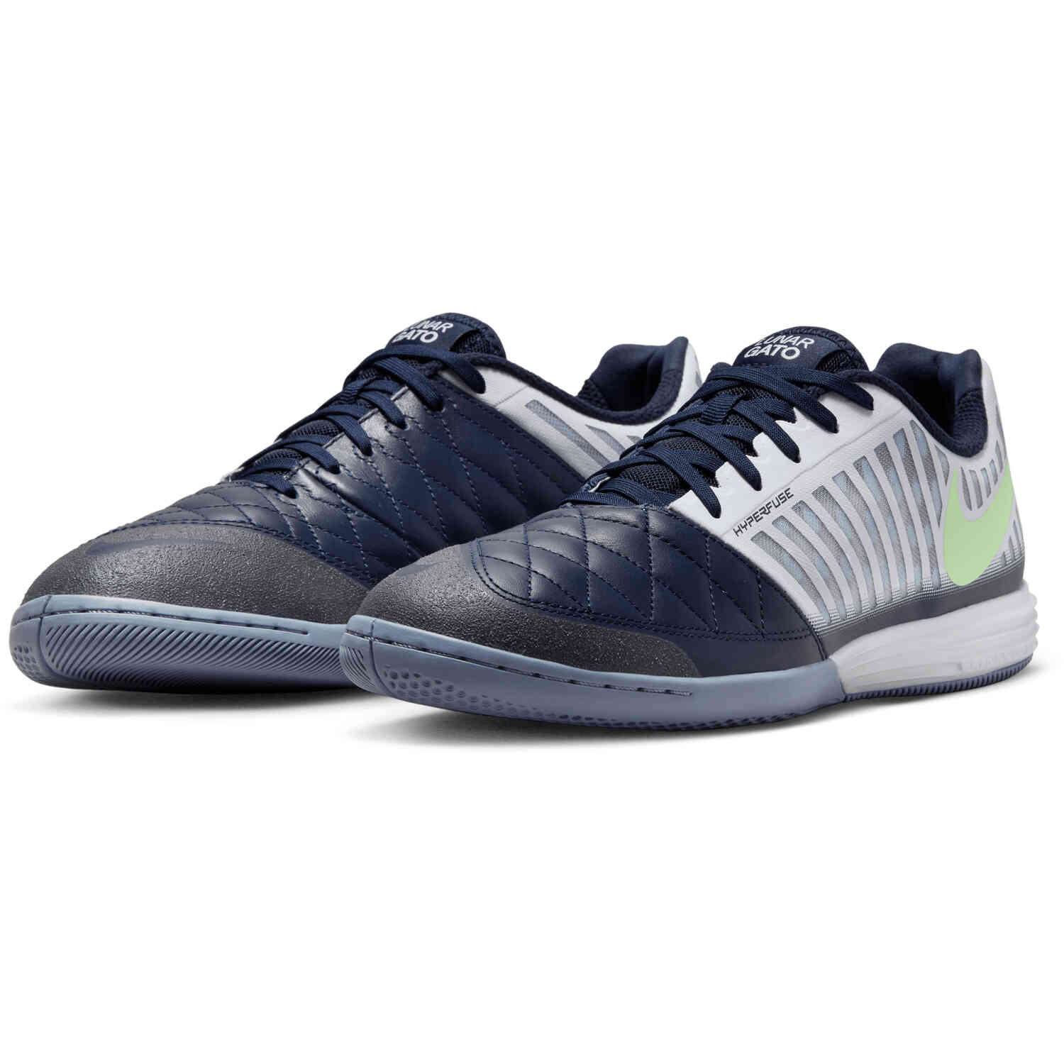 Nike Lunargato II IC White Barely Volt with Blackened Blue