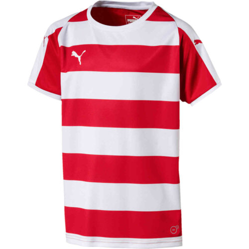 Kids Puma Liga Hooped Jersey – Red/White