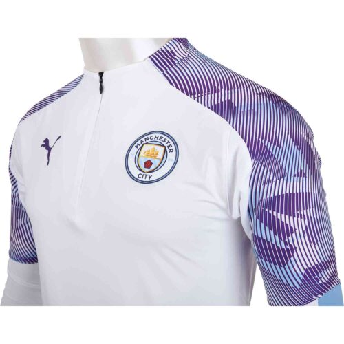 PUMA Manchester City 1/4 Zp Top – White/Team Light Blue