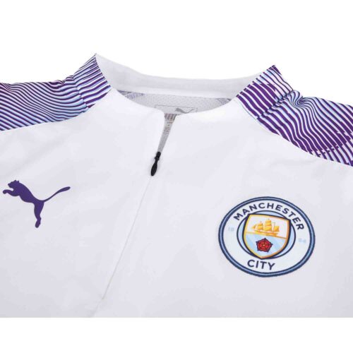 PUMA Manchester City 1/4 Zp Top – White/Team Light Blue