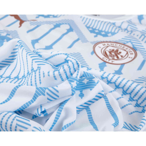 PUMA Manchester City Pre-match Top – Puma White/Team Light Blue