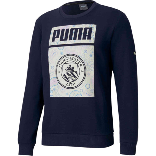 PUMA Manchester City Graphic Crew – Peacoat/Whisper White