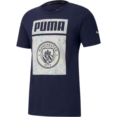 PUMA Manchester City Graphic Tee – Peacoat/Whisper White