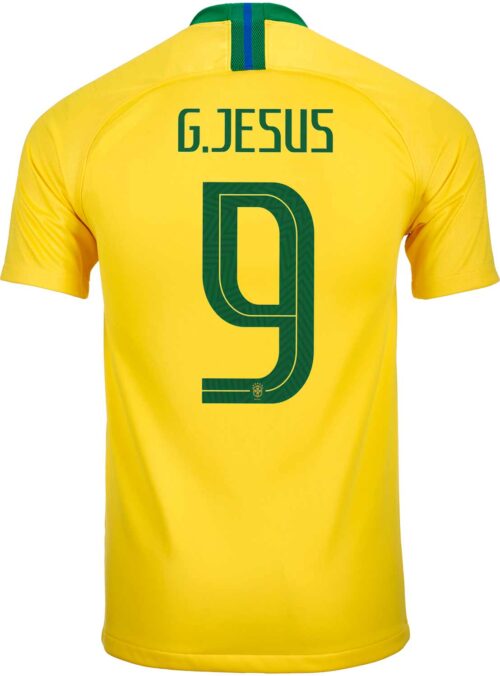 2018/19 Kids Nike Gabriel Jesus Brazil Home Jersey